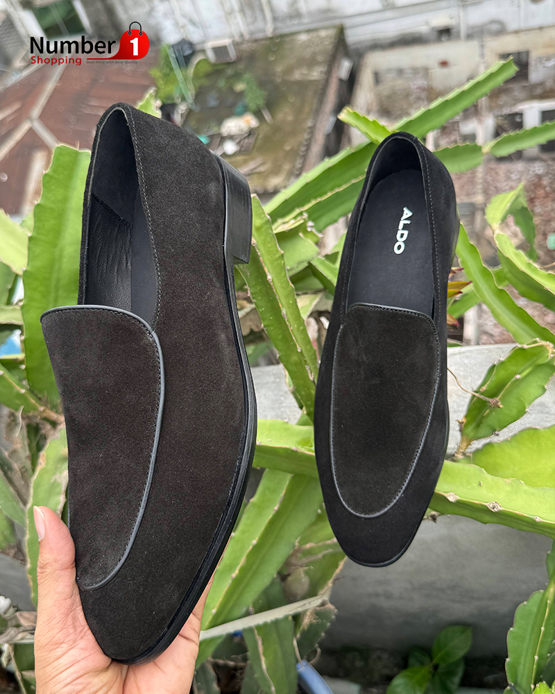 BAMP Suede Black Penny Loafer