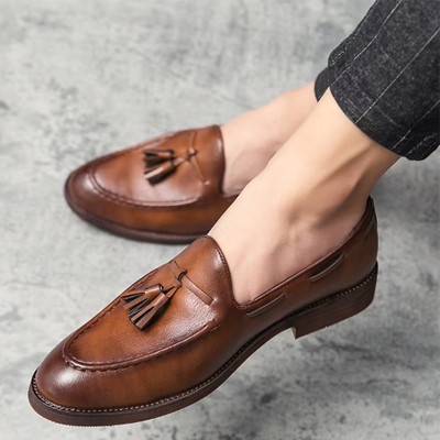 Pointed Toe Slip-On Loafers for Men Comfortable Driving Moccasins Stylish Casual Shoes